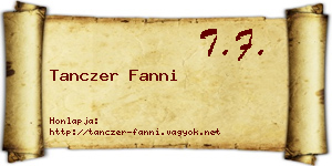 Tanczer Fanni névjegykártya