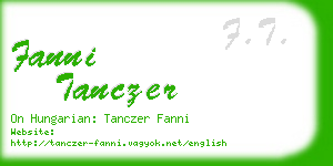 fanni tanczer business card